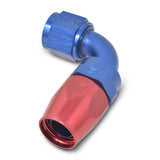 Russell Performance -8 AN Red/Blue 90 Degree Full Flow Hose End - 610170