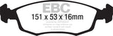 EBC 11+ Fiat 500 1.4 (ATE Calipers) Yellowstuff Front Brake Pads - DP41879R