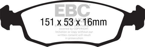 EBC 11+ Fiat 500 1.4 (ATE Calipers) Yellowstuff Front Brake Pads - DP41879R