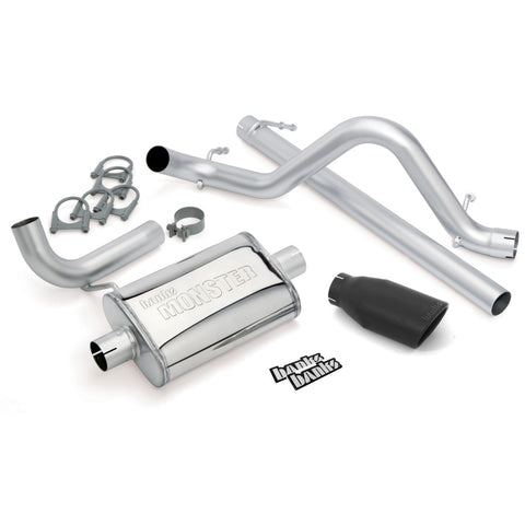 Banks Power 07-11 Jeep 3.8L Wrangler - 2dr Monster Exhaust System - SS Single Exhaust w/ Black Tip - 51321-B