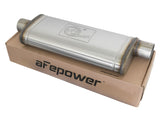 aFe MACHForce XP SS Muffler 3in Center Inlet / 3in Offset Outlet 22in L x 9in W x4in H Body - 49M00017