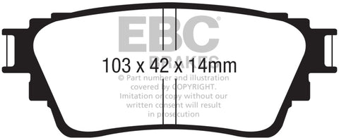 EBC 18-21 Mitsubishi Outlander Ultimax Rear Brake Pads - UD2135