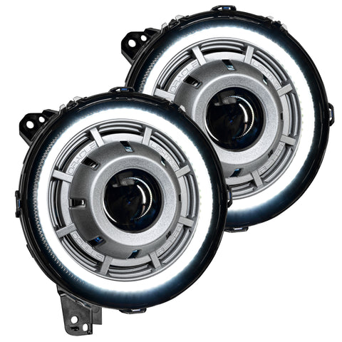 Oracle Oculus Bi-LED Projector Headlights for Jeep JL/Gladiator JT Satin Silver 5500K - 5839-504-PSC