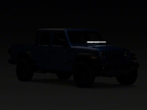 Raxiom 18-23 Jeep Wrangler JL Axial Series 30-In Single Row LED Light Bar w/ Hood Mounting Brackets - J139109