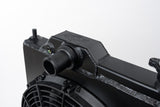 CSF 01-07 Mitsubishi Evo 7/8/9 Full-Slim Radiator w/12in Fan &amp; Shroud/-16AN - Black - 7075B