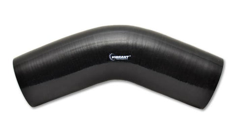Vibrant 4 Ply Reinforced Silicone Elbow Connector - 2.5in I.D. - 45 deg. Elbow (BLACK) - 2752