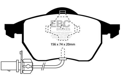 EBC 99-01 Audi A4 1.8 Turbo (B5) Yellowstuff Front Brake Pads - DP41114R