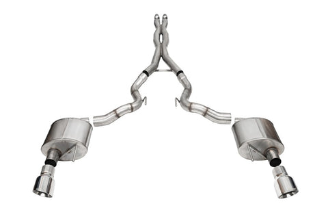 Corsa 24+ Ford Mustang GT Conv. Xtreme CatBack Ex. Sys. 3.0in Dual Rear Exit w/4.5in Pro Series Tip - 21270