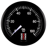 Autometer Stack 52mm 0-100 PSI 1/8in NPTF Male Pro Stepper Motor Oil Pressure Gauge - Black - ST3302