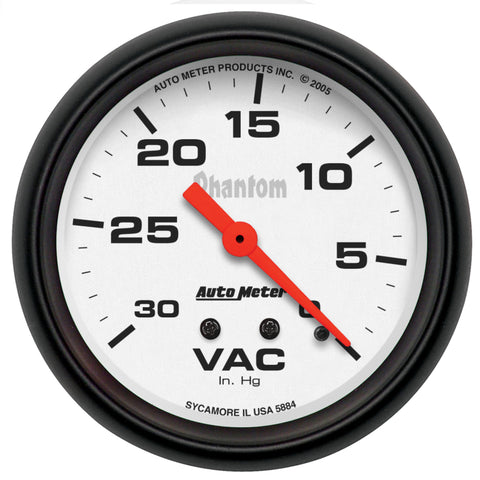 Autometer Phantom 2 5/8in Phantom Mechanical Vacuum Gauge - 5884
