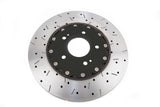 DBA 00-05 Mitsubishi Evo 5/6/7/8 / 06-08 Evo 9 Black Front Drilled & Slotted 5000 Series - 52218BLKXS