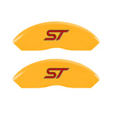 MGP 4 Caliper Covers Engraved Front & Rear No bolts/ST Yellow finish black ch - 10119SST1YL