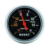 Autometer Sport-Comp 2-5/8in 30 IN HG/20 PSI Mechanical Boost/Vacuum Gauge - 3401
