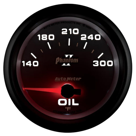Autometer Phantom II 2 5/8in 140-300 Degree F Short Sweep Electronic Oil Temperature Gauge - 7848