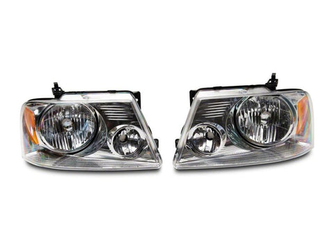 Raxiom 04-08 Ford F-150 Axial Series OEM Style Replacement Headlights- Chrome Housing (Clear Lens) - T551341