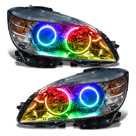 Oracle 08-11 Mercedes Benz C-Class Pre-Assembled Headlights Chrome Housing w/o Controller - 7115-334