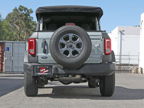 aFe Vulcan 3in 304 SS Cat-Back Exhaust 2021 Ford Bronco L4-2.3L (t)/V6-2.7L (tt) w/ Black Tips - 49-33138-B