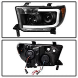xTune Toyota Tundra 07-13 LED Light Bar Projector Headlights Black PRO-JH-TTU07-LED-BK - 9027888