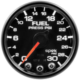 Autometer Spek-Pro Gauge Fuel Press 2 1/16in 30psi Stepper Motor W/Peak & Warn Blk/Blk - P31632