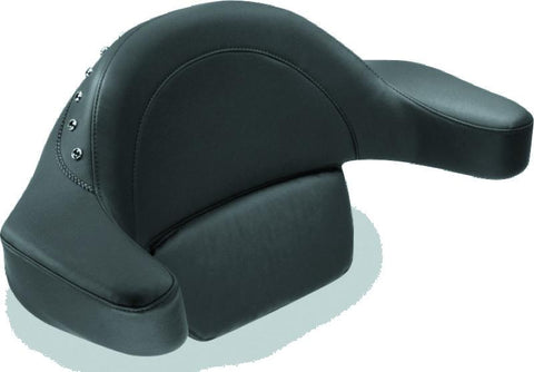 Mustang 93-13 Harley FL Touring Extended Arm Wrap Passenger w/Blk Pearl Studs - Black - 75306