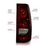 ANZO 2003-2006 Chevrolet Silverado 1500 Taillights Taillights Dark Red/Clear Lens (OE Style) (Pair) - 211184