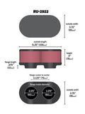 K&N Filter Universal Filter 2 3/4 inch Dual Flange GSXR Oval (2/Box) - RU-2922