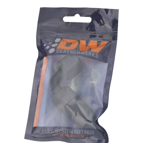 DeatschWerks 8AN Female Swivel 90-Degree Hose End CPE - Anodized Matte Black - 6-02-0807-B