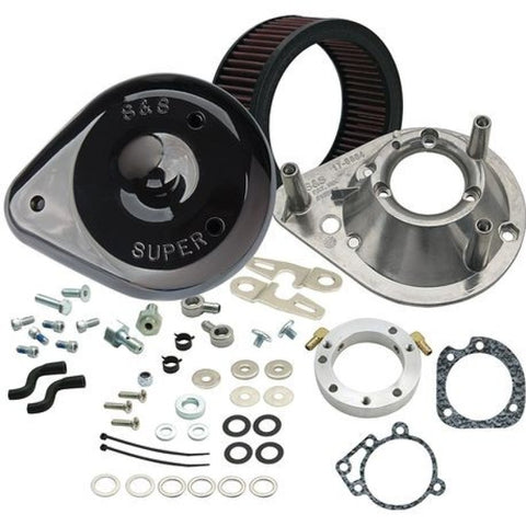 S&S Cycle 93-06 Carbureted BT/07-10 Softail CVO Models Teardrop Air Cleaner Kit - Gloss Black - 170-0181A
