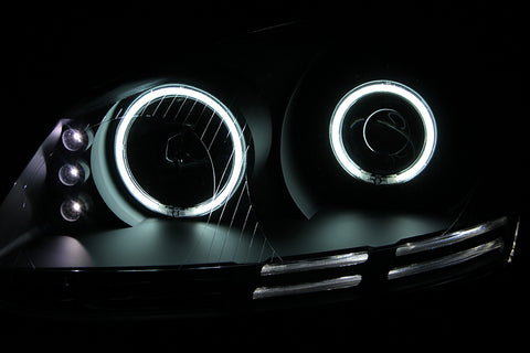ANZO 2006-2009 Volkswagen Rabbit Projector Headlights w/ Halo Black (CCFL) - 121345