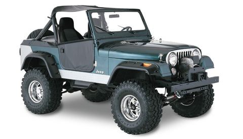 Bushwacker 59-83 Jeep CJ5 Cutout Style Flares 4pc - Black - 10910-07