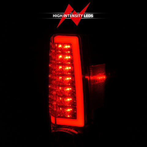 ANZO 2004-2012 Chevrolet Colorado/ GMC Canyon LED Tail Lights w/ Light Bar Chrome Housing Red/Clear - 311384