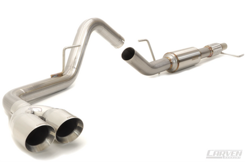 Carven 15-20 Ford F-150 Ecoboost Competitor Series Cat-Back w/TR-Series Muf. & 4in Dual Tip-Polished - CF1007