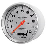 Autometer Marine Silver Ultra-Lite 5in 10K RPM In-Dash Tachometer Gauge - 200801-33