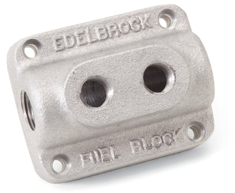 Edelbrock Fuel Block Dual Carburetor As Cast - 1280
