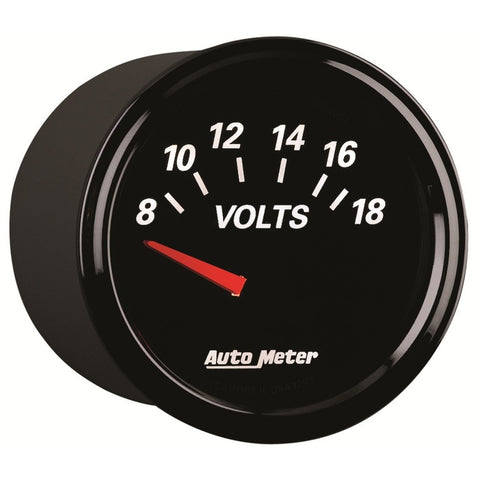 Autometer Designer Black II 52mm 18V Voltmeter Gauge - 1293