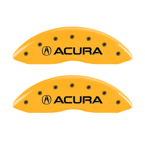 MGP 4 Caliper Covers Engraved Front & Rear Acura Yellow Finish Black Char 2016 Acura RDX - 39022SACUYL