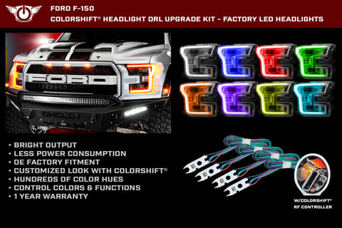 Oracle 15-17 Ford F-150 Headlight DRL Upgrade Kit - ColorSHIFT - 2395-330