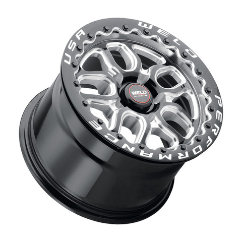 Weld S907 15X10 Laguna Beadlock 5X115 ET22 BS6.4 Gloss Black MIL Dia 78.1 - S907B0071P22