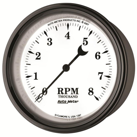 AutoMeter Gauge Tachometer 3-3/8in. 8K RPM In-Dash Old Tyme White II - 1297