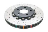 DBA 05-10 Ford Mustang GT / 11-13 V6 Front Drilled & Slotted 5000 Series 2 Piece Rotor w/ Black Hat - DBA52113BLKXS