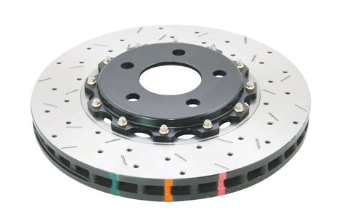 DBA 05-10 Ford Mustang GT / 11-13 V6 Front Drilled & Slotted 5000 Series 2 Piece Rotor w/ Black Hat - DBA52113BLKXS