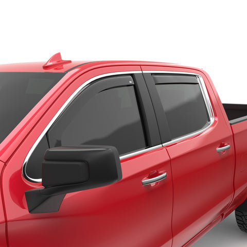 EGR 2019 Chevy 1500 Crew Cab In-Channel Window Visors - Dark Smoke - 571691