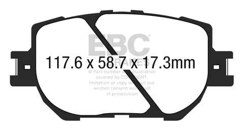 EBC 14+ Lexus IS250 2.5 Ultimax2 Front Brake Pads - UD1733