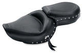 Mustang 04-21 Harley Sportster Wide Touring 1PC Seat w/Studs- Black - 76142