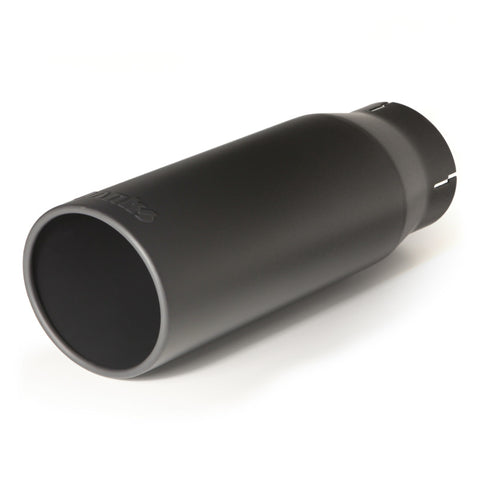Banks Power Tailpipe Tip Kit - SS Round Straight Cut - Black - 3.5in Tube - 4.38in X 12in - 52923