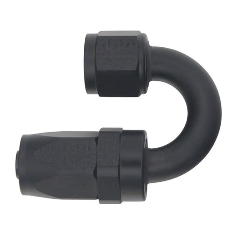 DeatschWerks 8AN Female Swivel 180-Degree Hose End CPE - Anodized Matte Black - 6-02-0808-B