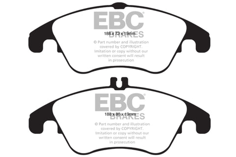 EBC 12+ Mercedes-Benz C250 Coupe 1.8 Turbo Sport Edition Greenstuff Front Brake Pads - DP21991