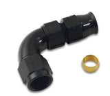 Vibrant 90 Degree 3/8in Tube to Male -6AN Flare Adapter w/ Olive Inserts - 16586