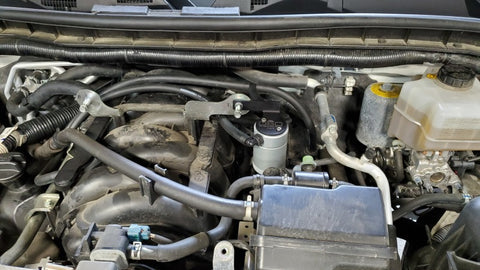 J&amp;L 17-24 Nissan Armada / 14-24 Infiniti QX80 5.6L Driver Side Oil Separator 3.0 - Clear Anodize - 3118D-C