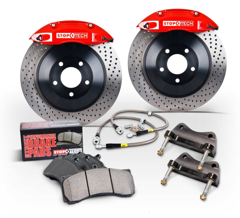 StopTech 15-18 Audi A3/A3 Quattro Silver ST-41 Calipers 328x25mm Slotted Rotors Front Big Brake Kit - 82.897.5N00.61